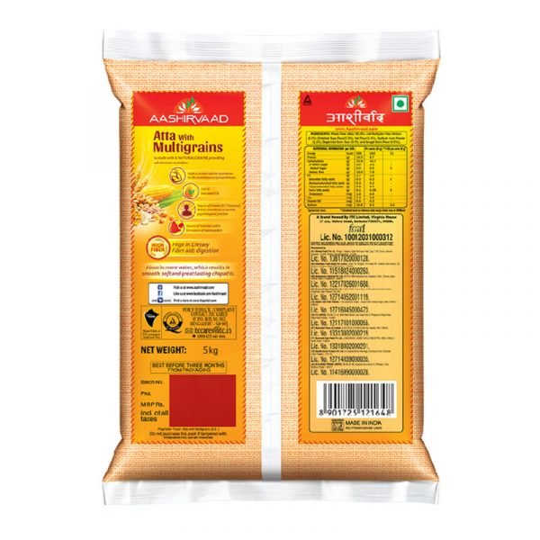 Aashirwaad Atta with Multigrains, 5kg - Image 2