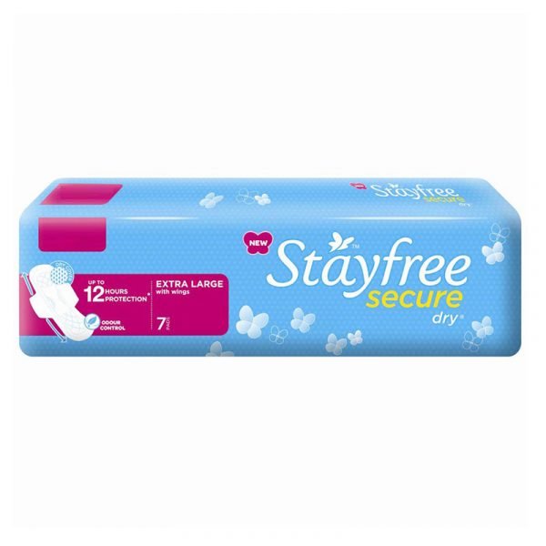 Stayfree Secure Dry Sanitary Napkin XL with Wings 7 N